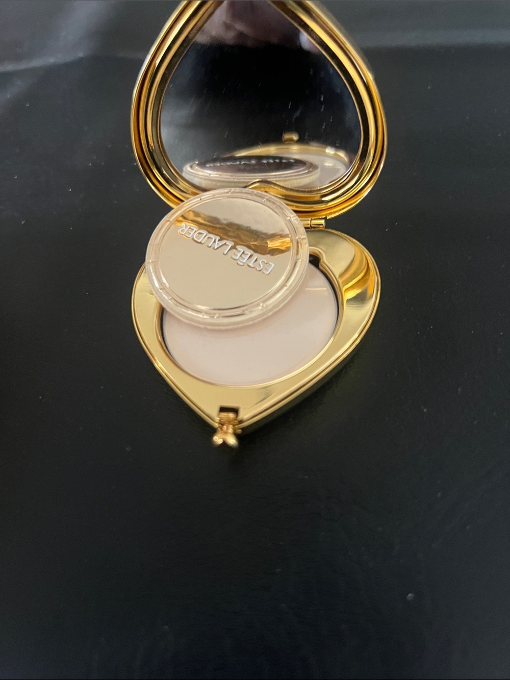 Estee Lauder Heart Compact Mirror in Pink, Blue & Gold - Picture 3 of 7